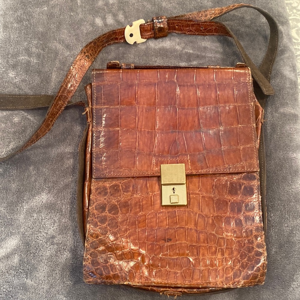 Lowell Croc textured Handbag